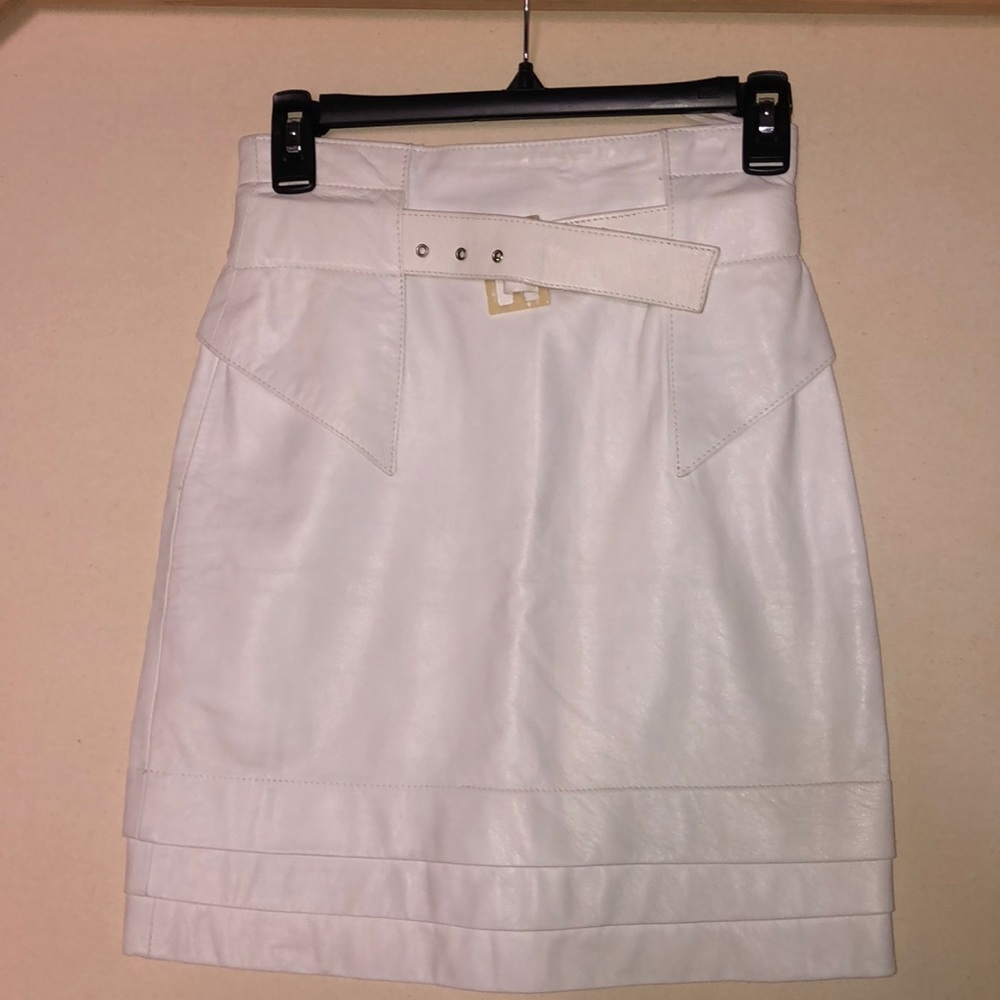 Alan Austin leather skirt